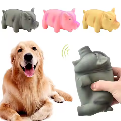 Chew Training Pets Accessories Interactive Squeak Latex Pet Chew Rubber Sound Pig Dog Chew