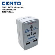Cento Travel Universal Adapter 2.1A USB Port x2 Surge Protector CT-3399