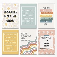 Set of 6 Boho Inspirational Classroom Posters, Positive Affirmations Growth Mindset Canvas Wall Art,