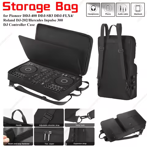 Carrying Case Shoulder Bag Backpack for Pioneer DDJ-400/DDJ-FLX4 for Roland DJ-202 DJ Controller Cas