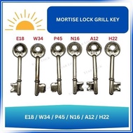 Mortise Lock Grill Key A12/ E18/ H22/ N16/ P45/ W34