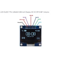 LCD OLED 7 Pin 128x64 0.96 inch Display I2C IIC SPI 0.96" Arduino