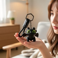 Night Fury Dragon Keychain with Glow Effect, Luminous Toothless Backpack Charm, Cool Car Keychain, X