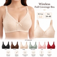 Underwire Bra Wanita 34-46 B/BC Cup Women's Lace Underwear Full Coverage Bra