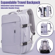 Expandable Travel Backpack 23-39L, 15.6 Inch Laptop Backpack with USB Charging Port, Anti Theft Pock