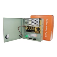 4 Output Channel CCTV Glass Fuse Distributed Power Supply Box for Security Camera 12V 5A DC w/Key Lo