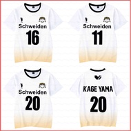 DC2 Haikyuu Schweiden Adlers Jersey MSBY T-shirt Cosplay Costume Karasuno Shoyo Kageyama Sportswear 