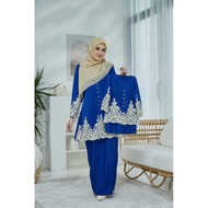ROYAL BLUE SET FAMILY KEBAYA PLUS SIZE KURUNG SEDONDON IBU ANAK RAYA 2025 BAJU MELAYU CEKAK MUSANG B