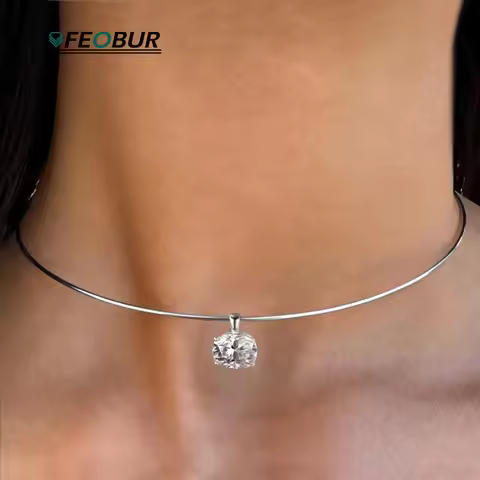3Carat Oval Cut Moissanite Pendants Collar Necklace 925 Sterling Silver Marquise Solitaire Diamond C
