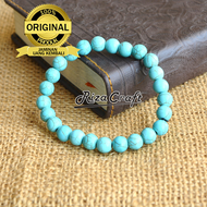 Gelang Batu Pirus Turquoise Persia ASLI Alam Natural ORIGINAL Unin Etnik untuk Fashion Pria Wanita