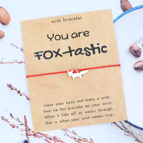 Fox Wish Bracelet Fox Friendship Bracelet Funny Fox Wish Card Wish Bracelet Fox Jewelry Women Men Lo