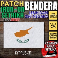 Indojersey Patch Flag CYPRUS Iron-On Canvas Sublimation Square Box 7 x 4.5 cm T-Shirt Jersey Jacket 