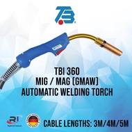 TBi 360 Blue Euro MIG Welding Torch (3m/4m/5m)
