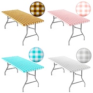 Plaid TOP Table Spandex Cover Folding Lifetime Table Cloth DWA