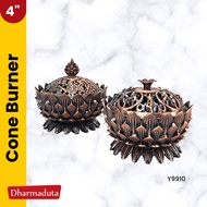 Incense Burner Cone Lotus Incense Burner Cone Diameter 10cm Brass