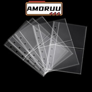 AMOR12UU Photocard Binder Sheets, Transparent A7 Multiple Pockets Sleeve, PP Acid Free Kpop Photocar