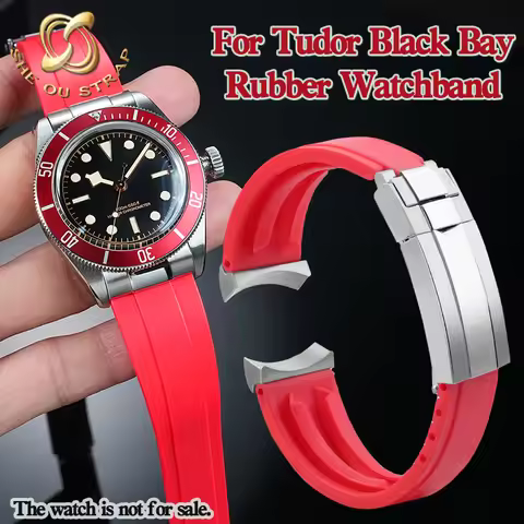Sports Rubber Watchband For Tudor Black Bay M79030 M79230 M79220R M79360 Folding Buckle Watch Strap 