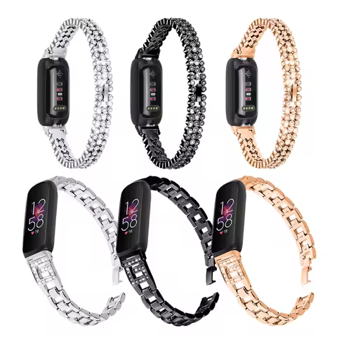 Stainless Steel band For Fitbit inspire 3 Smart bracelet Strap Diamond Women Men Wristband Accessori