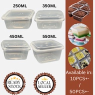 [READY STOCK] SQ250/SQ350/SQ450/SQ550 BEKAS EMPAT SEGI PLASTIC SQUARE CONTAINER 10PCS/50PCS PER PKT