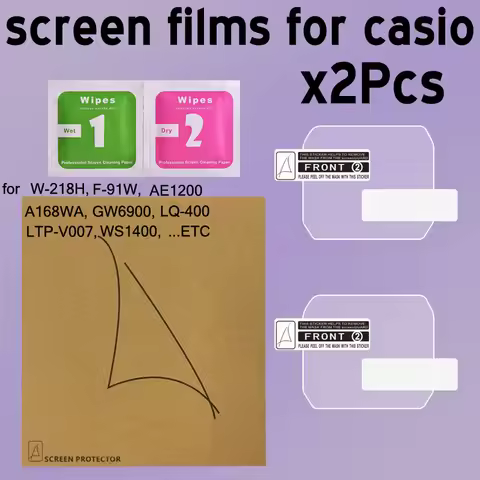 HD Hydrogel Screen Guard Film for Casio AE1200 LA680WA W-218H A168WA GW6900 Scratch-resistant PET TP