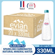 evian Sparkling Natural Mineral Water - Glass 20 x 330ml