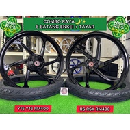 SPORTRIM 6BATANG ENKEI PNP Y15 Y16 RS RSX + TAYAR BUNGA DIAMOND