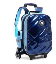 กับล้อกระเป๋ารถเข็น3D สำหรับเด็กนักเรียนถุงรีดบนล้อกระเป๋าเดินทางเด็ก6ล้อกระเป๋าเป้แบบลากได้โรงเรียน