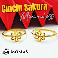 Cincin Sakura Minimalist Emas 916 Original Cincin Emas 916 Bajet Cincin Sakura Emas 916 Tulen Cincin