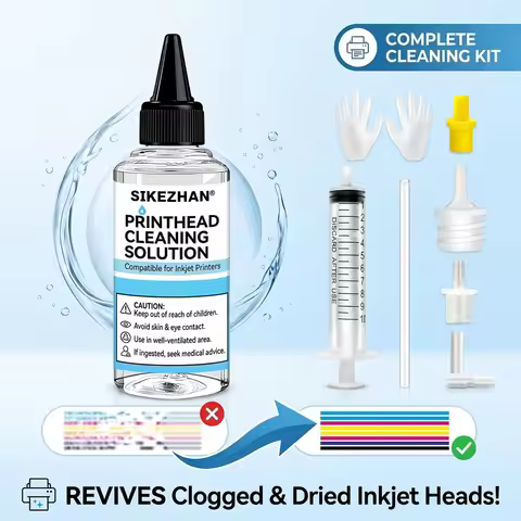 500ml Printer Head Cleaning Solution Kit for Epson, HP, Canon, Brother Inkjet Printers. Professional
