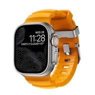 สายนาฬิกาไททาเนียมกีฬา NOMAD สำหรับ Apple Watch Ultra2 สายยางฟลูออร์สำหรับ Apple Watch 10 Iwatch 49/