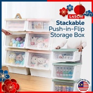 THE 28/42/54L Large Capacity Storage Box With Transparent Lid Stackable Toy Snack Storage Cabinet