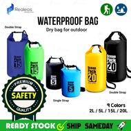 2L/5L/10L/15L/20L Outdoor Ocean Pack Waterproof Dry Bag Bucket Backpack Swim - R465