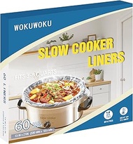 WOKUWOKU Slow Cooker Liners, 13"x 21" 60 Count Cooking Bags Large Size Disposable Pot Liners, Fit 3Q