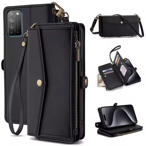 Lanyard Card Cover Case For Honor X5 Plus X6A X6 X6S X7 X7A X8A X8B X9B 4G 5G X7B X8 X9A X9 X10 Luxu