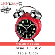 Casio TQ-362 Alarm Clock. Bell Sound Alarm. Desk Top. Available in 3 Colors. Local SG Stock.