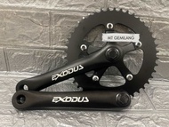 Crank single 44T alloy merk Exodus bb kotak Bmx Fixie minitrek