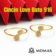 Cincin Batu Emas 916 Tulen Cincin Love Emas 916 Tulen Cincin Emas 916 Original Cincin Minimalis Emas