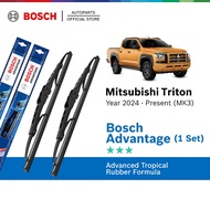 Bosch Advantage U Hook Wiper Set for Mitsubishi Triton Mk3 (22"/18")