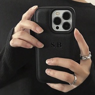 เคสโทรศัพท์กำหนดเอง ใช้ได้กับ iPhone 16 15 14 13 12 11 Pro Max ตัวย่อชื่อที่กำหนดเอง ตัวอักษรทองแบบ 