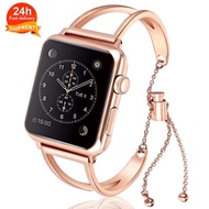 [HOT JUXXKWIHGWH 514] ผู้หญิงสำหรับ Apple Watch Band 41มม. 42มม. 45มม. 44มม. สแตนเลสแฟชั่นสร้อยข้อมือโลหะสำหรับ IWatch Series 7 6 SE 5 4 3 2 1