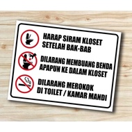 SIGN STICKER HARAP TOILET MIRROR/BAGE LEVEL