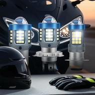 H4/H6 BA20D Dual-Color LED Headlight Bulb with High/Low Beam & Lens Mentol Lampu Hadapan LED Dwi-War