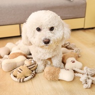 Cat Bones Dog Toys Bite-Resistant Puppies Voice Cat Doll Molar Cotton Rope Boredom Relieving Dogs Tug-of-War Toys