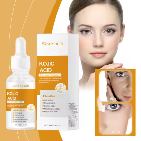 West&Month 30ml Turmeric Kojic Acid Facial Essence Instant Firming Skin Fade Pigmentation Brightenin