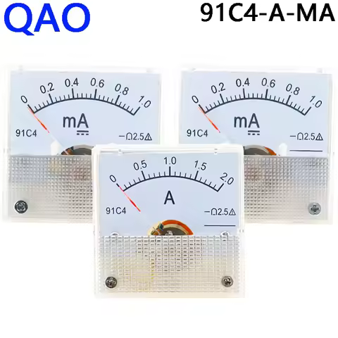 91C4 Ammeter DC Analog 1A 2A 3A 5A 10A 20A 30A 50A 100A 200A 300A 500A Panel Mechanical Pointer Type