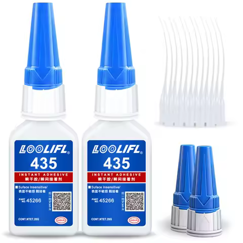 LOOLIFL 435 Multi-Purpose Super Glue Cyanoacrylate Adhesive Instant Fast Adhesive Rubber Wood Glass