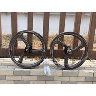 Carbon 3 spoke Wheels 451 20 1 1/8" 22inch 406 16"1 3/8  349 Disc Brake for JAVA FNHON Minivelo Folding Bike Wheelset