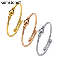 Kemstone Stainless Steel Female Adjustable Bangle Bracelet Jewelry Gift