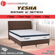 [FurnitureMartSG] DR CHIRO Yesha Divan Bed Fabric/Faux Leather in 3 Colours All Sizes Available - With Mattress Add-On