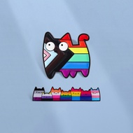 Rainbow Cat Pride Enamel Pin LGBTQ Flag Cute Kitten Brooch Lapel Badges Clothing Accessories Gifts f